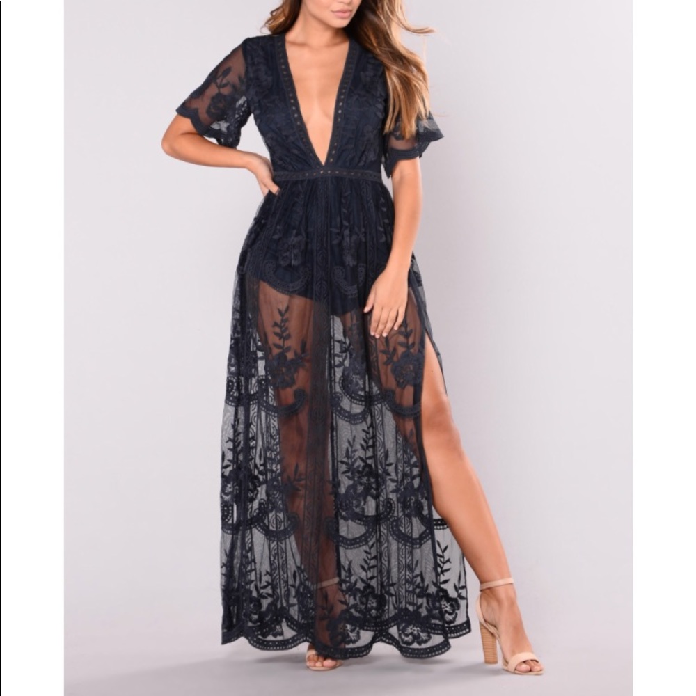 Set Our Love On Fire Lace Romper Dress